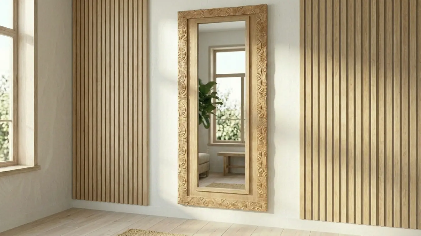 Espejo rectangular tallado tallado en madera por Demader